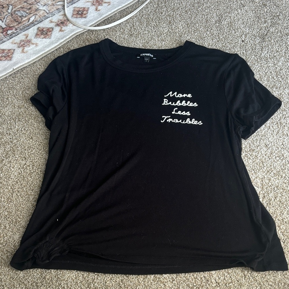 Express Black Slogan Tee